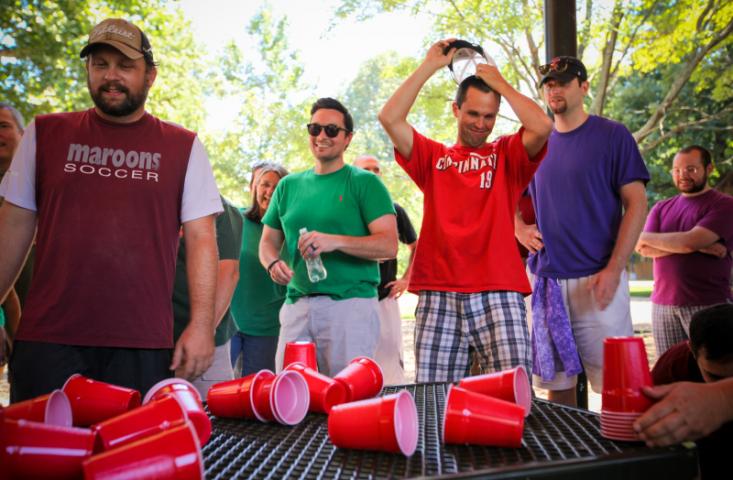 Joe stares down those cups!